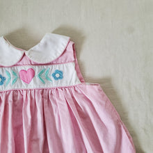 Load image into Gallery viewer, Vintage Heart + Flower Pink Dress 2t
