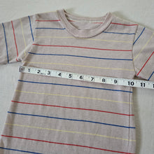 Load image into Gallery viewer, Vintage Tan/Primary Striped Shirt 3t
