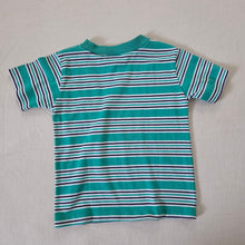 Load image into Gallery viewer, Vintage Healthtex Green Striped Tee 4t
