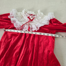 Load image into Gallery viewer, Vintage Frilly Red Velour Dress 4t
