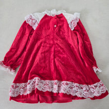 Load image into Gallery viewer, Vintage Frilly Red Velour Dress 4t
