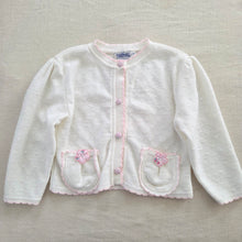 Load image into Gallery viewer, Vintage White/Pink Knit Cardigan 24 months
