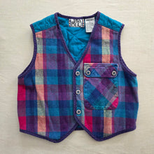 Load image into Gallery viewer, Vintage Gem Tone Plaid Vest kids 7
