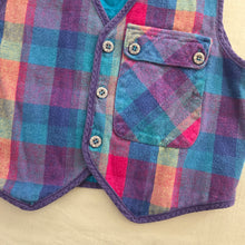 Load image into Gallery viewer, Vintage Gem Tone Plaid Vest kids 7
