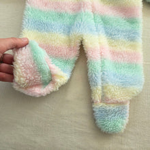 Load image into Gallery viewer, Vintage Pastel Rainbow Fuzzy PJs 3-6 months

