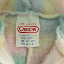 Load image into Gallery viewer, Vintage Pastel Rainbow Fuzzy PJs 3-6 months
