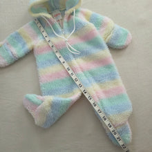 Load image into Gallery viewer, Vintage Pastel Rainbow Fuzzy PJs 3-6 months
