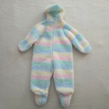 Load image into Gallery viewer, Vintage Pastel Rainbow Fuzzy PJs 3-6 months
