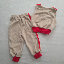 Load image into Gallery viewer, Vintage 2-Piece Tan/Red Soft Matching Set 12-18 months
