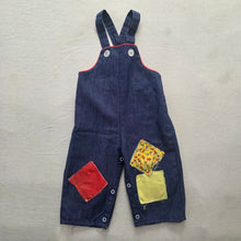 Load image into Gallery viewer, Vintage Patched Denim Overalls 9 months
