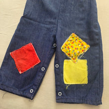 Load image into Gallery viewer, Vintage Patched Denim Overalls 9 months
