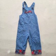 Load image into Gallery viewer, Vintage Healthtex Blue Plaid Overalls 18 months
