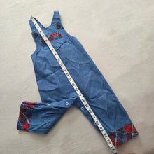Load image into Gallery viewer, Vintage Healthtex Blue Plaid Overalls 18 months
