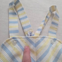 Load image into Gallery viewer, Vintage Blue/Yellow Striped Overalls 3t
