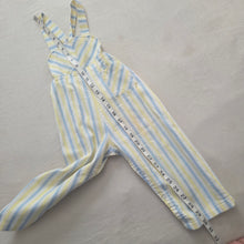 Load image into Gallery viewer, Vintage Blue/Yellow Striped Overalls 3t
