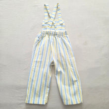 Load image into Gallery viewer, Vintage Blue/Yellow Striped Overalls 3t
