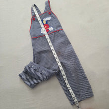Load image into Gallery viewer, Vintage Healthtex Train Striped Overalls 18 months
