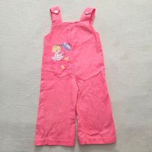 Load image into Gallery viewer, Vintage Pink Girl Applique Overalls 18-24 months
