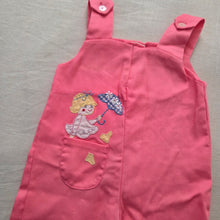 Load image into Gallery viewer, Vintage Pink Girl Applique Overalls 18-24 months
