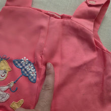 Load image into Gallery viewer, Vintage Pink Girl Applique Overalls 18-24 months
