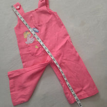 Load image into Gallery viewer, Vintage Pink Girl Applique Overalls 18-24 months
