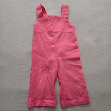 Load image into Gallery viewer, Vintage Pink Girl Applique Overalls 18-24 months
