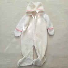 Load image into Gallery viewer, Vintage Pink/White Hooded PJs 6-9 months
