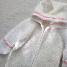 Load image into Gallery viewer, Vintage Pink/White Hooded PJs 6-9 months
