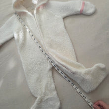 Load image into Gallery viewer, Vintage Pink/White Hooded PJs 6-9 months
