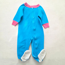 Load image into Gallery viewer, Vintage Blue/Pink Footed PJs 2t
