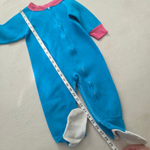 Load image into Gallery viewer, Vintage Blue/Pink Footed PJs 2t
