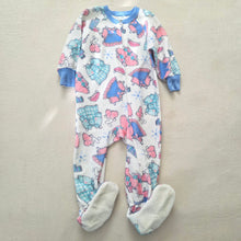 Load image into Gallery viewer, Vintage Girly Clothes Pattern Footed PJs 2t/3t

