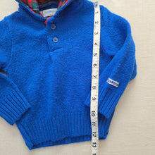 Load image into Gallery viewer, Vintage Oshkosh Blue Knit Hoodie 18-24 months
