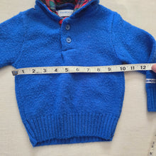 Load image into Gallery viewer, Vintage Oshkosh Blue Knit Hoodie 18-24 months
