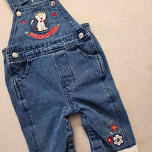 Load image into Gallery viewer, Vintage Kitty Princess Overalls 3-6 months
