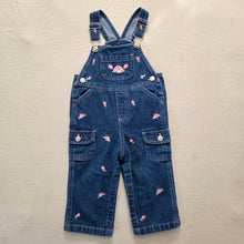 Load image into Gallery viewer, Vintage Rose Floral Embroidered Overalls 18 months
