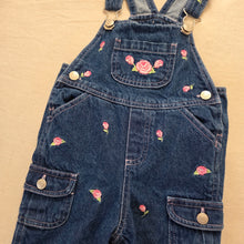 Load image into Gallery viewer, Vintage Rose Floral Embroidered Overalls 18 months

