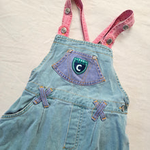 Load image into Gallery viewer, Vintage Denim Color Block Overalls 3t
