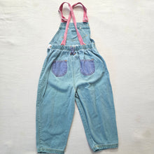 Load image into Gallery viewer, Vintage Denim Color Block Overalls 3t
