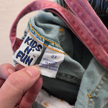 Load image into Gallery viewer, Vintage Denim Color Block Overalls 3t
