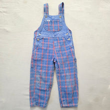 Load image into Gallery viewer, Vintage Lee Denim Plaid Overalls 3t
