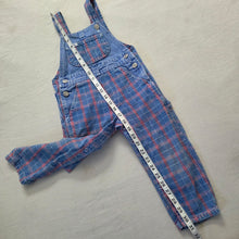 Load image into Gallery viewer, Vintage Lee Denim Plaid Overalls 3t
