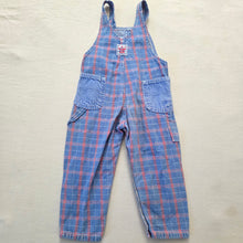 Load image into Gallery viewer, Vintage Lee Denim Plaid Overalls 3t
