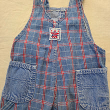 Load image into Gallery viewer, Vintage Lee Denim Plaid Overalls 3t
