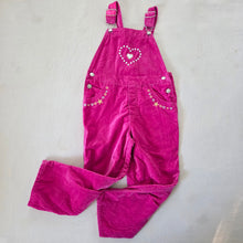 Load image into Gallery viewer, Vintage Disney Fuschia Velvet Overalls 4t/5t
