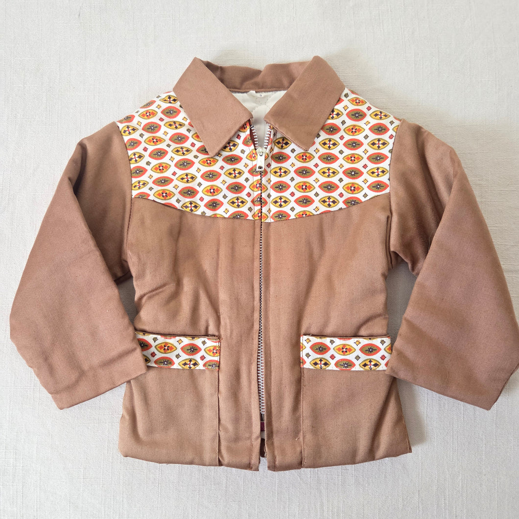 Vintage 60s Geometric Neutral Jacket 18 months