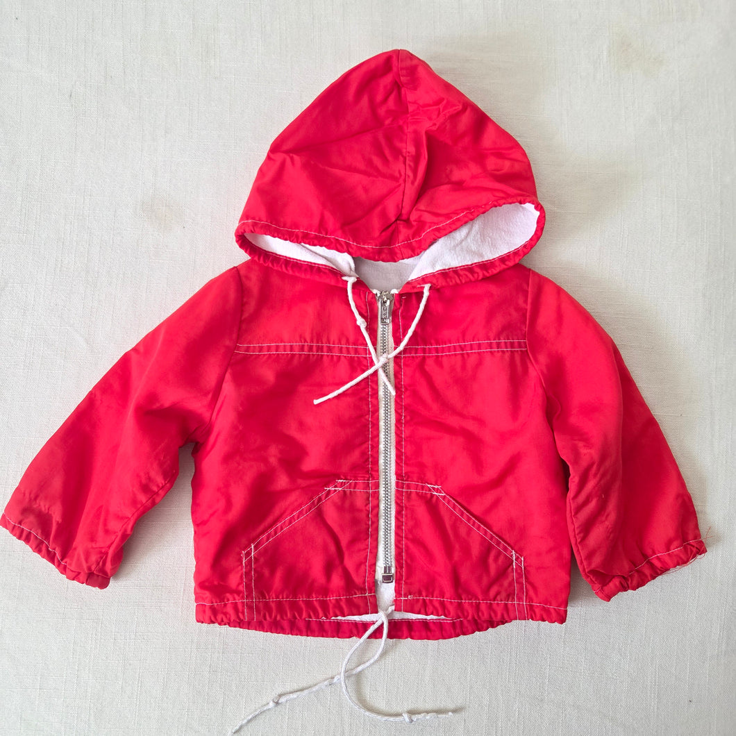 Vintage 70s Red Hooded Jacket 9 months