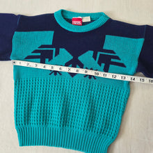 Load image into Gallery viewer, Vintage Green/Blue Knit Sweater 5t
