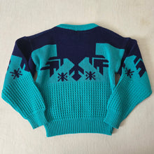 Load image into Gallery viewer, Vintage Green/Blue Knit Sweater 5t
