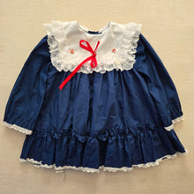 Load image into Gallery viewer, Vintage Bryan Navy Long Sleeve Dress 2t/3t
